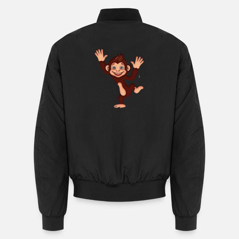 Dessin animé mignon de la jungle du singe dansant joyeux Bomber unisexe
