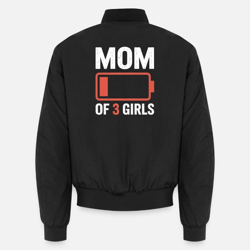 Mutter von 3 Mädchen Batterie-Tee Unisex Bomberjacke