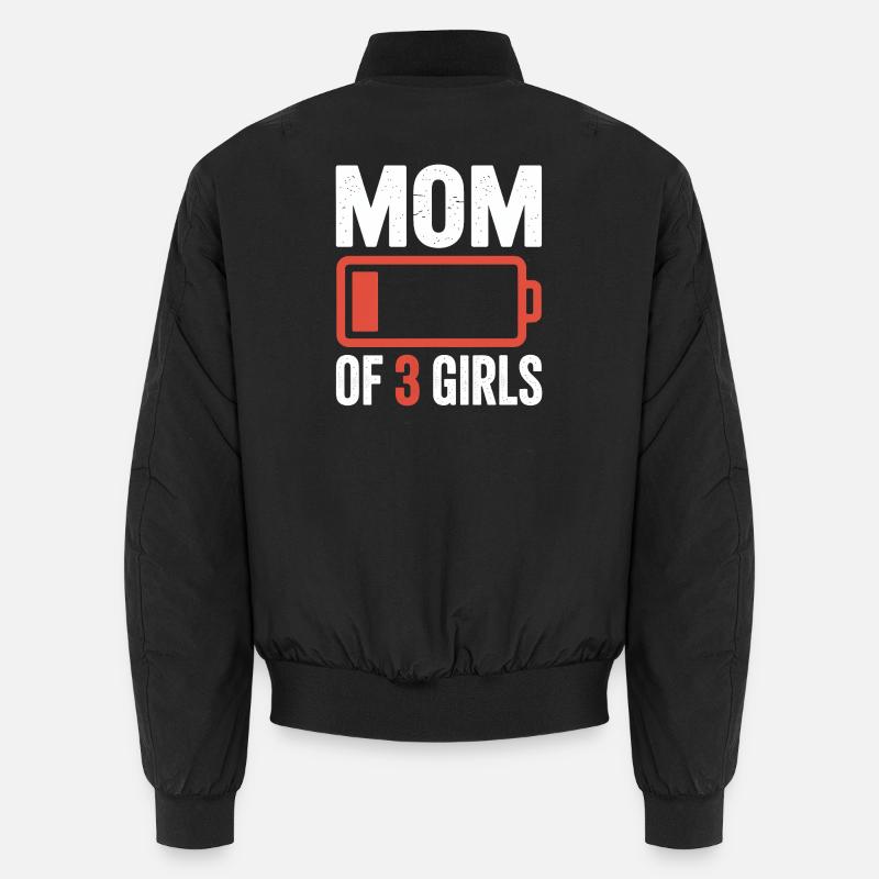 Mutter von 3 Mädchen Batterie-Tee Unisex Bomberjacke