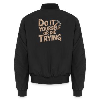 DIY Heimwerker T-Shirt - Unisex Bomber Jacket - black - Back - AI Model Male 185 light (185cm)