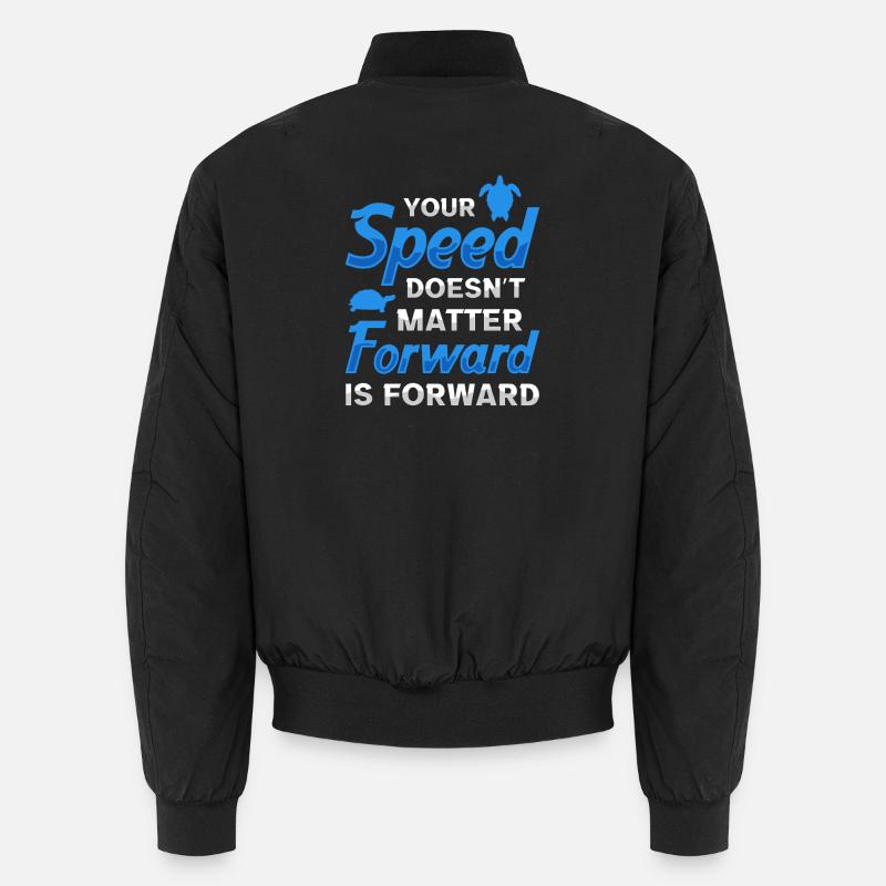 Forward is Forward Motivational Turtle Quote Art Unisex Bomberjacke