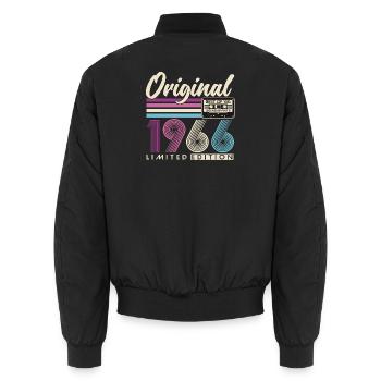 1966 Vintage Vintage Rétro Cadeau d’anniversaire - Bomber unisexe - noir - Dos - AI Model Male 185 light (185cm)