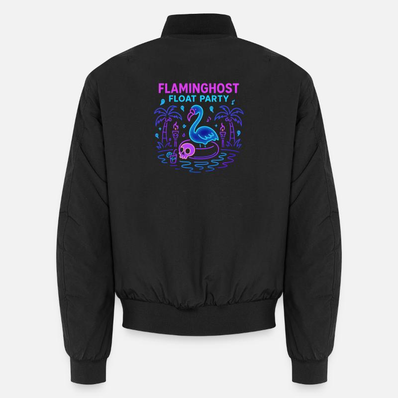 Flaminghost Float Party Halloween Pool - Unisex Bomber Jacket - black