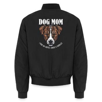 Jack Russell Dog Mom - Coffee Chaos Cuddles - Unisex Bomberjacke - Schwarz - Hinten - AI Model Male 185 light (185cm)