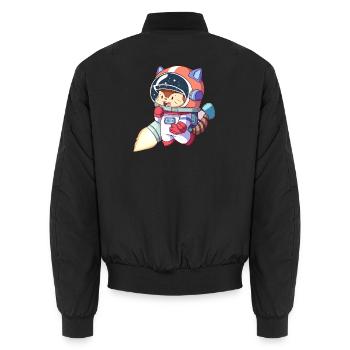 Astronaute chat en combinaison spatiale - Bomber unisexe - noir - Dos - AI Model Male 185 light (185cm)