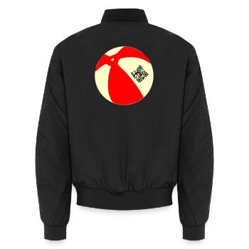 Ball QR - Unisex Bomber Jacket - black - Back - AI Model Male 185 light (185cm)