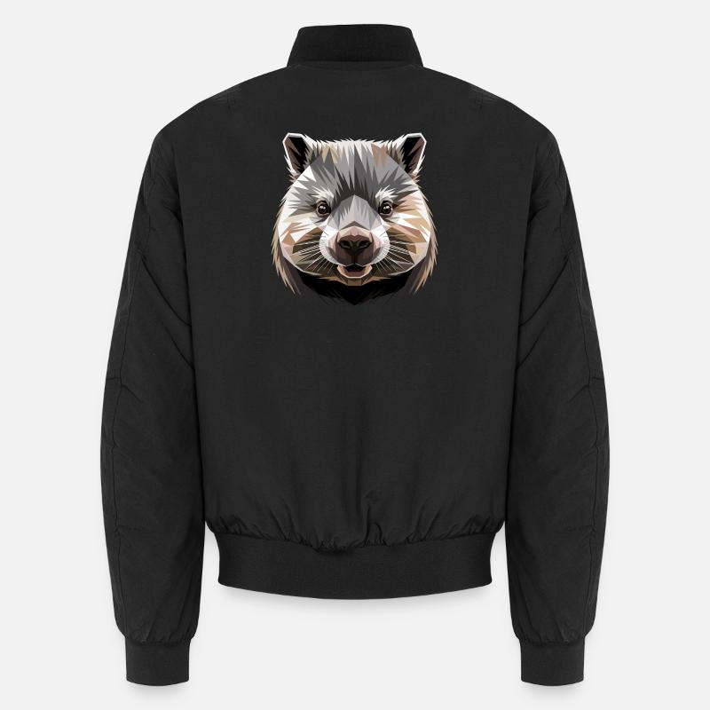Wombat Australia Marsupial Mignon Wombat - Bomber unisexe - noir