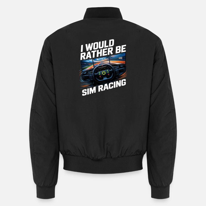Ich würde lieber Sim-Racing machen Unisex Bomberjacke