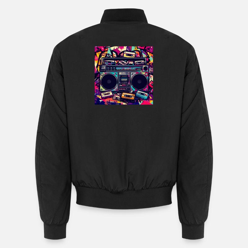 Boombox Graffiti Neon Retro Bomber unisexe