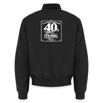 40. Geburtstag: Perfekt Seit 40 - Unisex Bomberjacke - Schwarz - Hinten - AI Model Male 185 light (185cm)