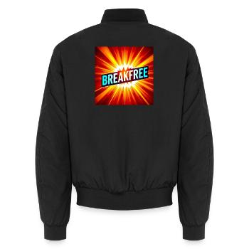 Breakfree Burst Graphic - Unisex Bomber Jacket - black - Back - AI Model Male 185 light (185cm)