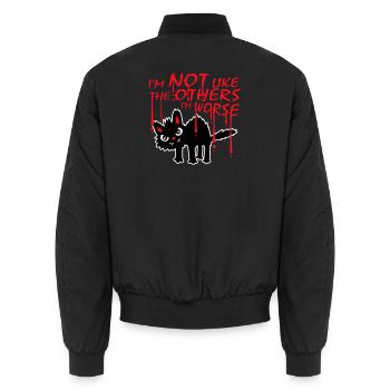 Schwarze Katze I'm Not Like The Others I'm Worse - Unisex Bomberjacke - Schwarz - Hinten - AI Model Male 185 light (185cm)