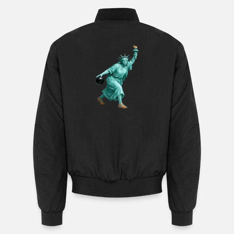 Freiheitsstatue Bowling - Unisex Bomberjacke - Schwarz