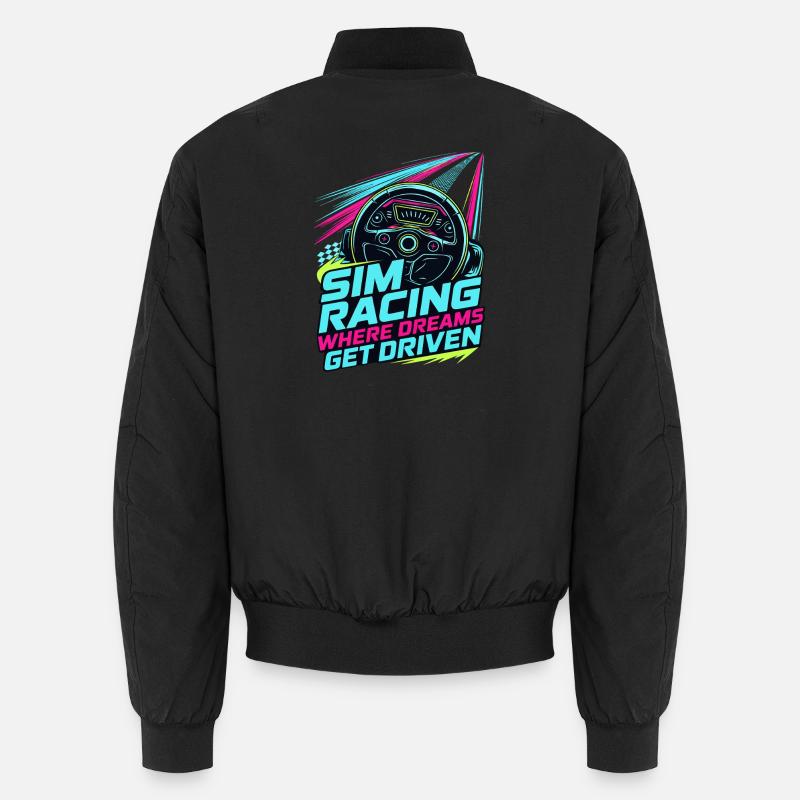 Sim Racing Wo Träume Gefahren Werden Unisex Bomberjacke