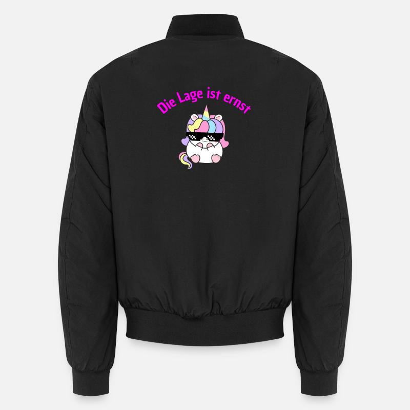 LAGE IST ERNST, COOLES EINHORN! LUSTIGER SPRUCH Unisex Bomberjacke