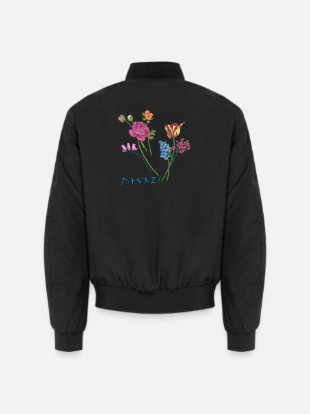 Danke mit einem Blumenstrauß - Unisex Bomberjacke - Schwarz