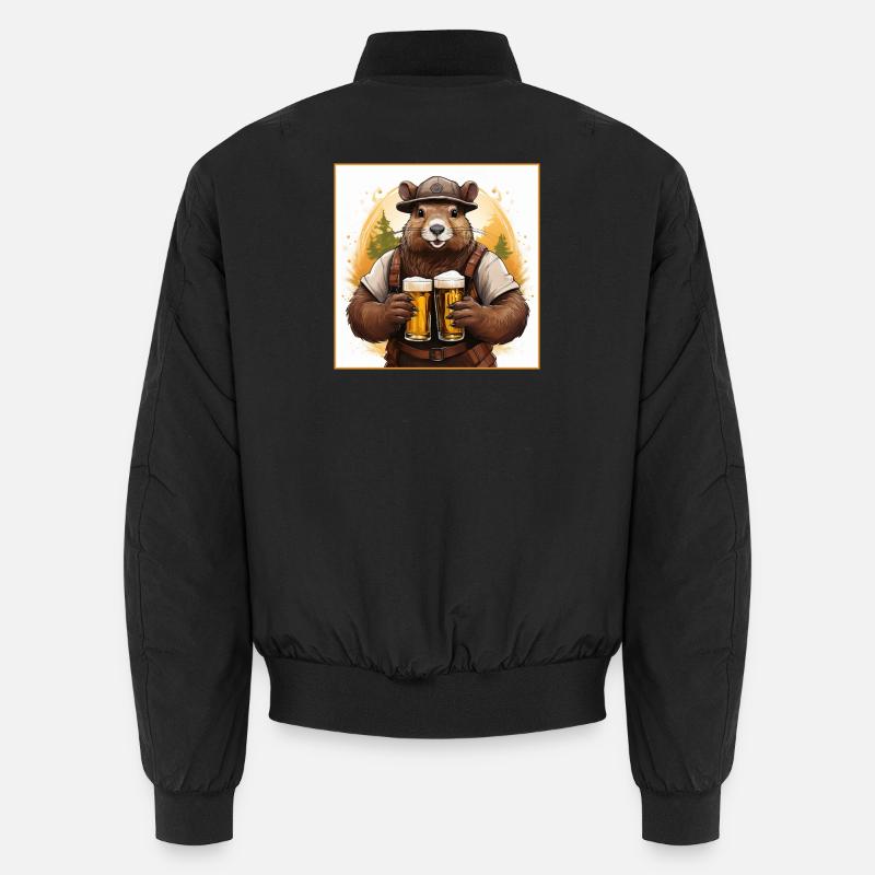 Biber mit Bier Unisex Bomberjacke