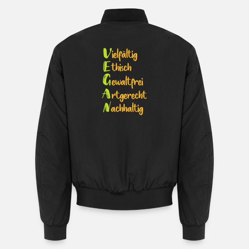 Vegane Werte: Vielfalt Ethik Nachhaltigkeit Unisex Bomberjacke