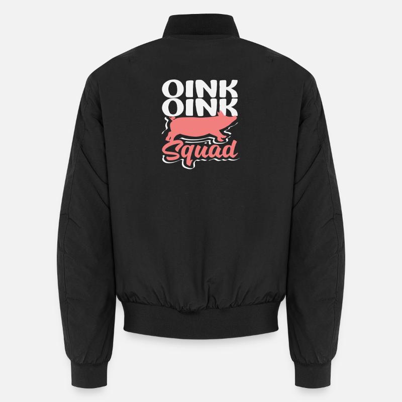 Oink Oink Squad Pig Silhouette Team Crew Unisex Bomber Jacket
