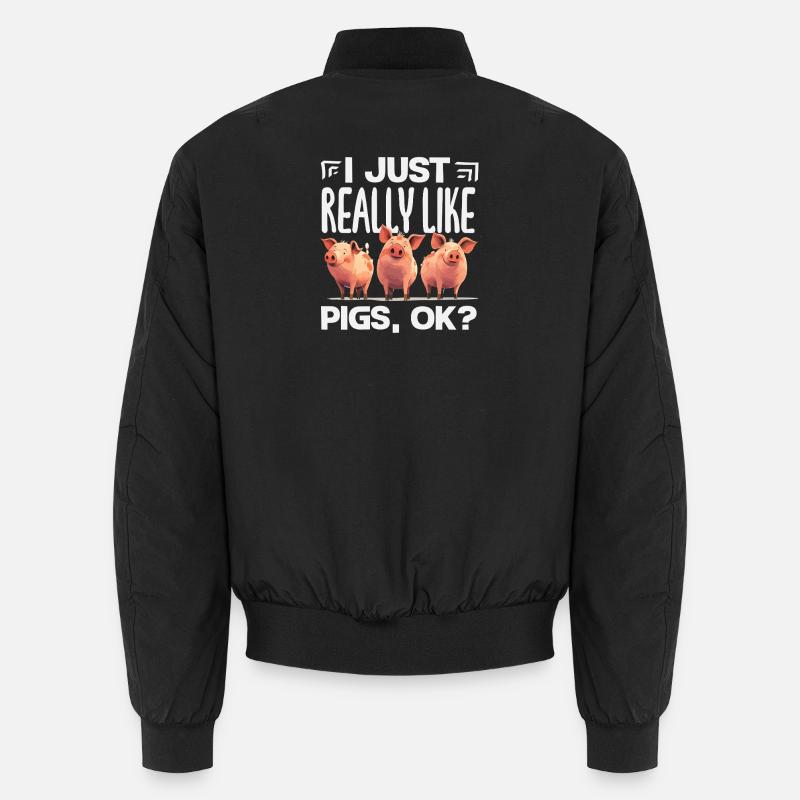 I really like pigs OK Three piglets Unisex Bomber Jacket