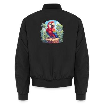 Macaw's Era - Unisex Bomber Jacket - black - Back - AI Model Male 185 light (185cm)