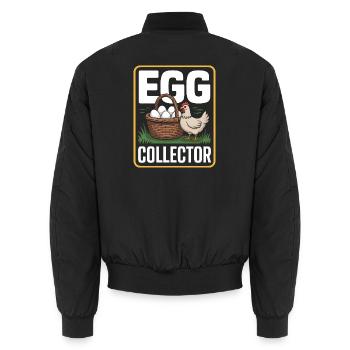 Eggs Collector Hühnerhalter Huhn - Unisex Bomberjacke - Schwarz - Hinten - AI Model Male 185 light (185cm)
