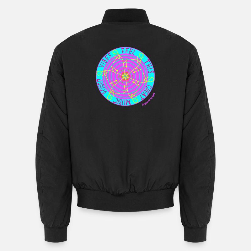 Music Vibes -Retro Vinyl Dance - Unisex Bomber Jacket - black