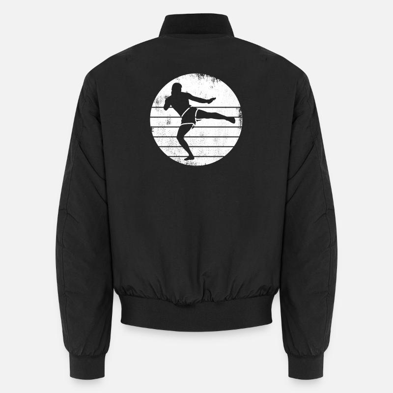 Kickboxer Zeichnung - Unisex Bomberjacke - Schwarz