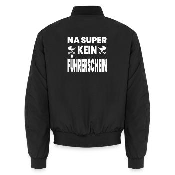 Führerschein - Unisex Bomberjacke - Schwarz - Hinten - AI Model Male 185 light (185cm)