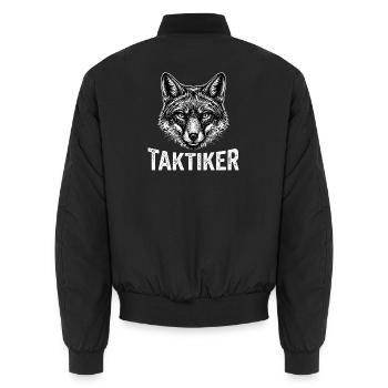 Tactician – Cunning Fox - Unisex Bomber Jacket - black - Back - AI Model Male 185 light (185cm)