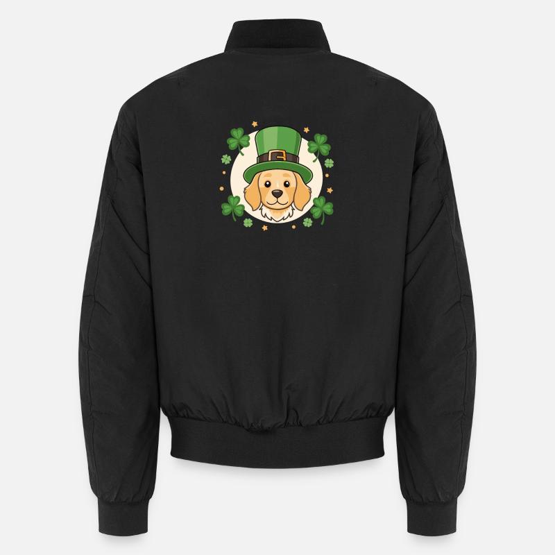 Chien Labrador Leprechaun Vert et Trèfles Bomber unisexe