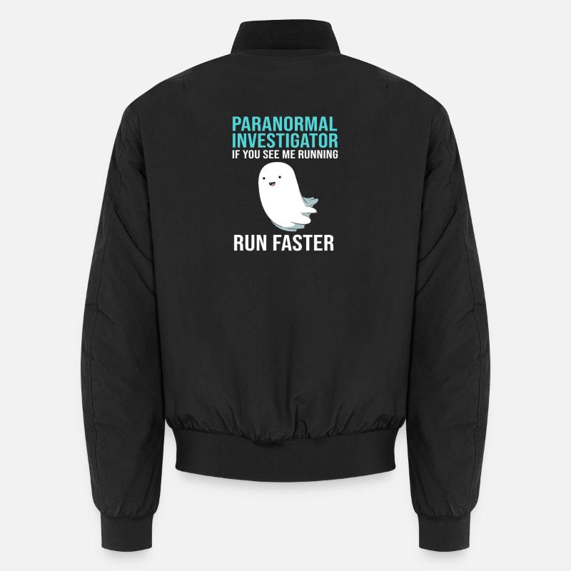 Paranormal Ghost Ghost Ghost Spooky - Unisex Bomber Jacket - black
