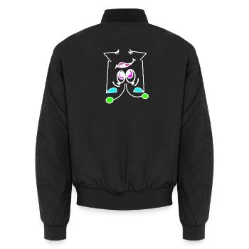 Neon-Mood Flip - Das Umdreh-Gesicht - Unisex Bomberjacke - Schwarz - Hinten - AI Model Male 185 light (185cm)