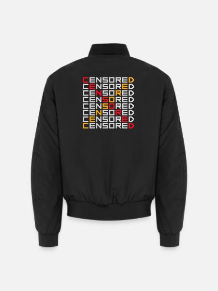 Censored Funny Statement Freedom Logo - Unisex Bomber Jacket - black