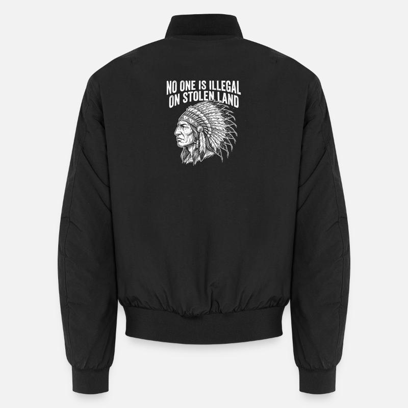 No one is illegal on stolen land Unisex Bomber Jacket