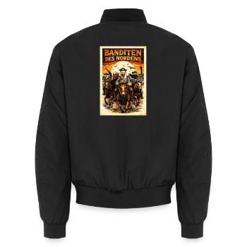 Banditen des Nordens Möwen Fischbrötchen Diebe  - Unisex Bomberjacke - Schwarz - Hinten - AI Model Male 185 light (185cm)