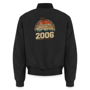 2006 Jahrgang Vintage Geburtstag Geschenk Retro - Unisex Bomberjacke - Schwarz - Hinten - AI Model Male 185 light (185cm)