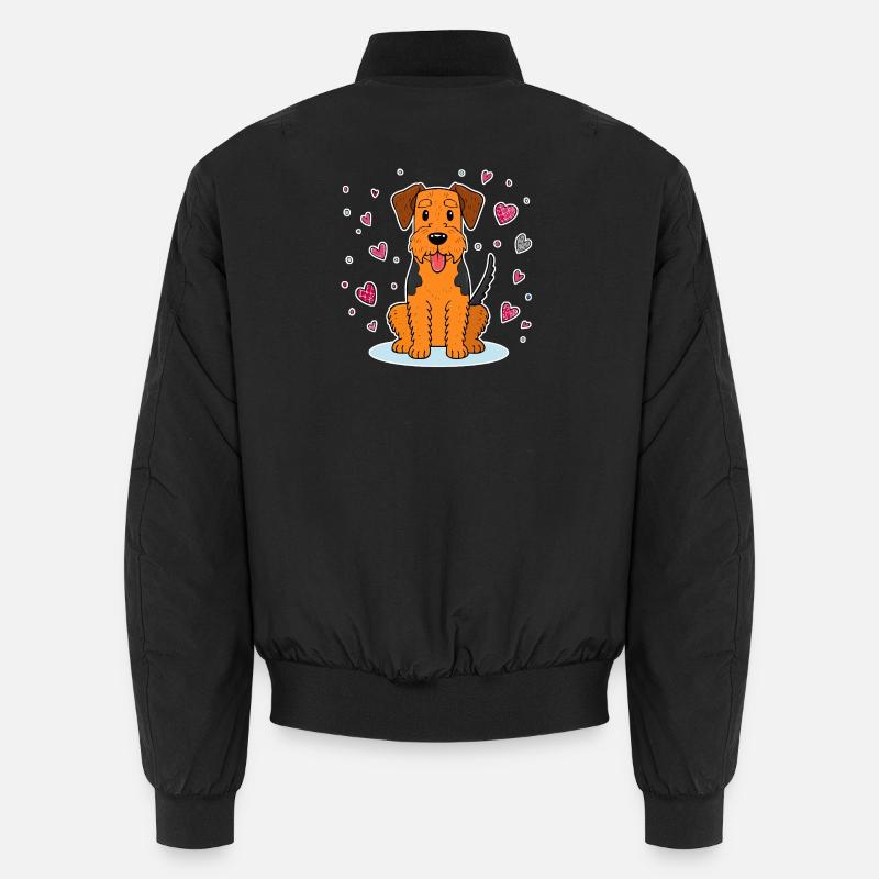Airedale Terrier (Comic) - Unisex Bomberjacke - Schwarz