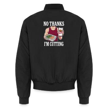 Pruning season with reduced calorie deficit - Unisex Bomber Jacket - black - Back - AI Model Male 185 light (185cm)