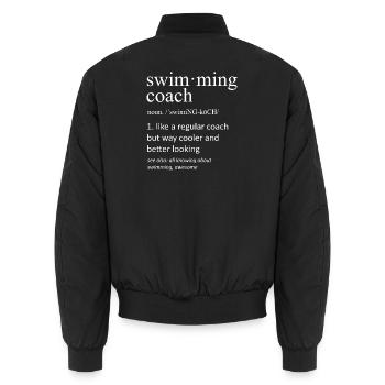 Définition de l’entraîneur de natation Typographie drôle - Bomber unisexe - noir - Dos - AI Model Male 185 light (185cm)