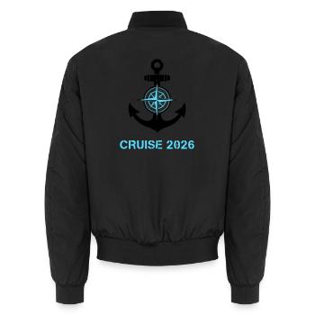 Anker Kompass Cruise 2026 Logo - Unisex Bomberjacke - Schwarz - Hinten - AI Model Male 185 light (185cm)