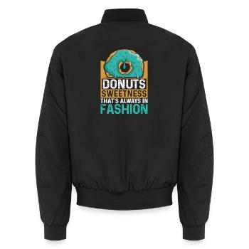 Restauration rapide en donuts - Bomber unisexe - noir - Dos - AI Model Male 185 light (185cm)