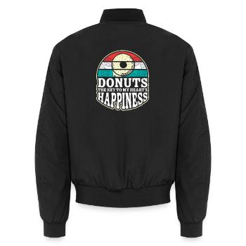 Restauration rapide en donuts - Bomber unisexe - noir - Dos - AI Model Male 185 light (185cm)