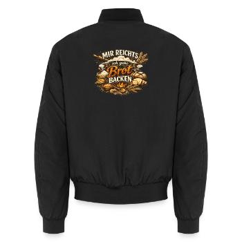 Mir reicht's ich gehe Brot backen - Unisex Bomberjacke - Schwarz - Hinten - AI Model Male 185 light (185cm)