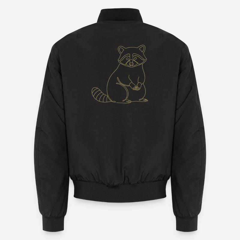 Silhouette de raton laveur mignon, minimaliste Bomber unisexe