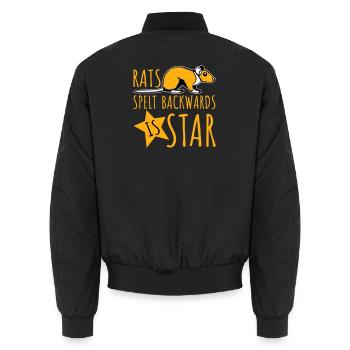 Rats Orthographié à l’envers est Star Lustiger Ratte Spruch - Bomber unisexe - noir - Dos - AI Model Male 185 light (185cm)