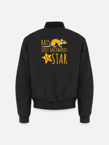 Rats Spelt Backwards Is Star Lustiger Ratte Spruch - Unisex Bomber Jacket - black