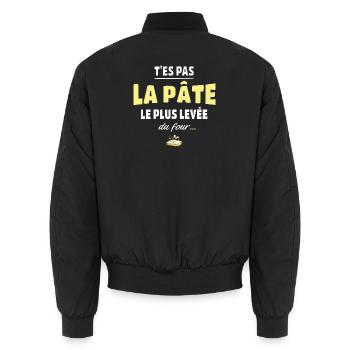 T’es pas la pâte la plus levée du four – humour - Bomber unisexe - noir - Dos - AI Model Male 185 light (185cm)