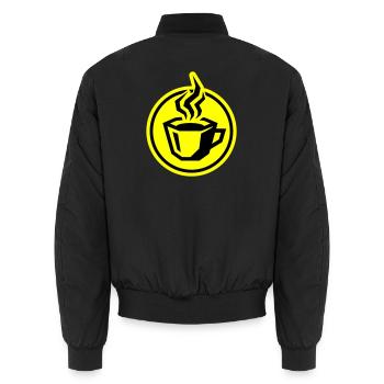 kaffee symbol - Unisex Bomberjacke - Schwarz - Hinten - AI Model Male 185 light (185cm)