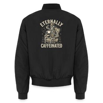 Éternellement Caféiné - Squelette rétro du café - Bomber unisexe - noir - Dos - AI Model Male 185 light (185cm)